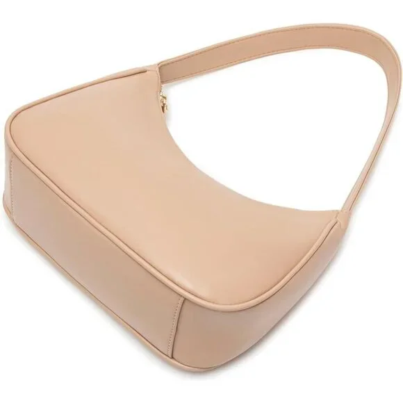 Women Khaki Imported Polyester Pu Leather Zipper Closure Cute Mini Tote Handbag - Picture 3 of 6